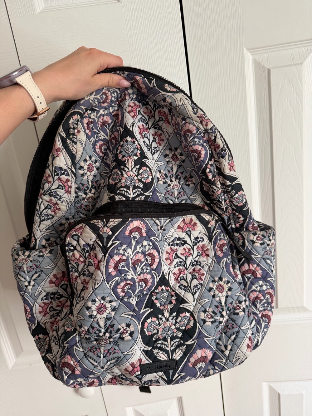 Vera Bradley Quilted Floral Print Backpack in Pink and Blue